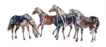 Painted Ponies Wall Art Lazart Fusion