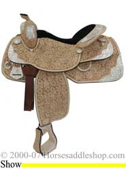 16inch Tex Tan Hereford AQHA Silver Flower Show Saddle