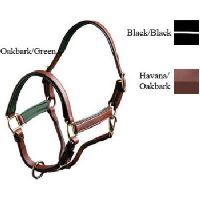 Leather Padded Halter Warmblood Oakbark/Dark Green