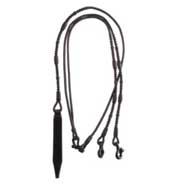 Royal King Braided Leather Western Romel Reins Dk