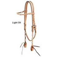 Royal King Silver Ferrule Rawhide Headstall Light