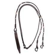 Royal King Silver Ferrule Western Romel Reins Dk O