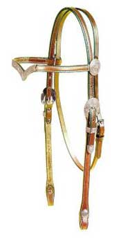 Tory Silver Oklahoma V Browband Headstall Horse Lo