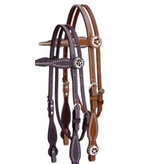 Weaver Texas Star Browband Headstall Chestnut