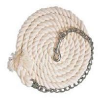 Braided Cotton Lead With Chain White